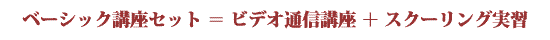 ベーシック講座セット ＝ ビデオ通信講座 ＋ スクーリング実習